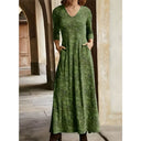 Stylish Women's Maxi Dress with Pockets and Patterns