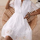 Chic Women's Eyelet Pattern Dress