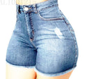 High-Waisted Frayed Hem Denim Shorts for Women