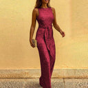 Sparkling Women's Evening Dress with Chic Waist Belt