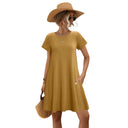 Chic Women's Dress with Pockets & Relaxed Fit