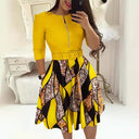 Women's Chic Zip Design Dress with Waistline Accent