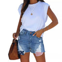 Stylish Destroyed Denim Shorts for Women