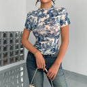 Chic Women's Short Sleeve T-Shirt with Unique Print