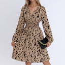 Chic Women's Dress with V-Neck and Elastic Belt