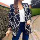 Chic Geometric Pattern Women’s Blazer