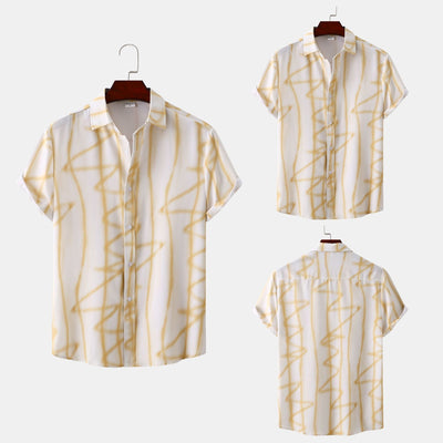 Modern Abstract Short-Sleeve Blouse for Women