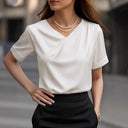 Chic V-Neck Short Sleeve Blouse for Women