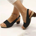 Ladies Comfortable Heeled Sandals with Anatomical Footbed and Elegant Strap by Heidi-Mode