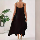 Women's Spaghetti Strap Dress with Asymmetrical Hem