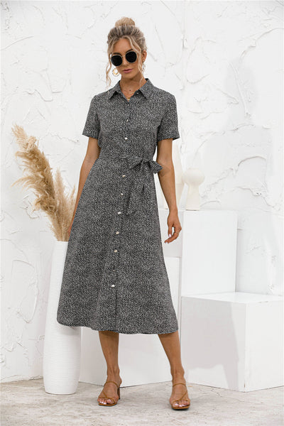 Classic Women's Shirt Dress with Adjustable Belt