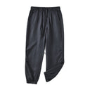 Women's Linen Trousers with Elastic Waist and Side Pockets