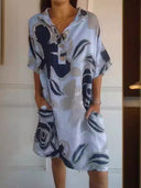 Floral-Designed Women's Hooded Dress