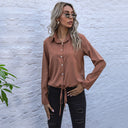 Chic Tie-Closure Blouse with Pockets for Women