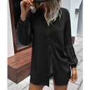 V-Neck Balloon Sleeve Women's Blouse