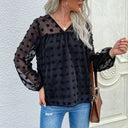 Chic Women's Ruffle Blouse with Sheer Design