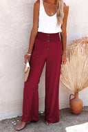 Chic Women's High-Cut Wide-Leg Summer Trousers