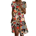 Floral Print Women's Dress with Side Slit