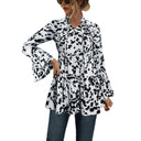Stylish Women's Blouse with Ruffle and Puffed Sleeves