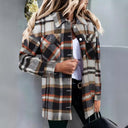 Chic Women's Checkered Blouse with Patch Pockets