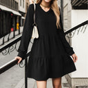 Stylish A-Line Women's Dress with Fine Texture