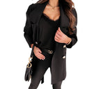 Chic Oversized Blazer for Women with Pocket Accents