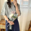 Chic Lace Sleeve Women's Top