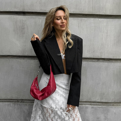 Classic Stripe Women's Cropped Blazer