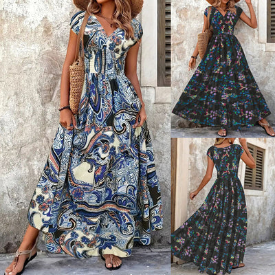 Floral Paisley Women's Maxi Dress - Flattering Design