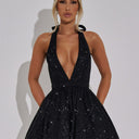 Women's Stunning Cocktail Dress with Shimmering Bodice