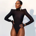 Chic Women's Turtleneck Bodysuit in Stretch Fabric