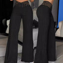Chic Women's High-Waisted Palazzo Pants with Ribbed Style