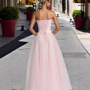 Off-Shoulder A-Line Wedding Dress with Tulle Skirt
