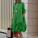 Chic Women's Shirt Dress with Convenient Pockets