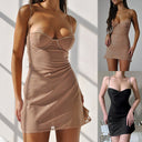 Glittery Spaghetti Strap Mini Dress for Women