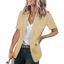 Chic Women's Short-Sleeved Blazer with Stylish Pockets