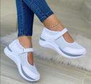 Stylish Women's Sneakers with Mesh Upper & Adjustable Strap