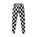 Chic Women's Checked Pants with Elastic Waistband