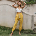 Jersey Jogging Pants for Women with Elastic Waist and Pocket Convenience