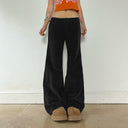 Flared High-Waisted Pants in Soft Fabric