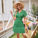 Chic Women's Cotton Lace-Trimmed Dress