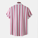 Chic Women's Striped Short Sleeve Blouse