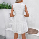 Floral Embroidered Summer Dress with Ruffles