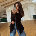 Ladies' Lace Asymmetrical Transparent Top