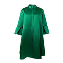 Women's A-Line Dress with Dramatic Sleeves and Luminous Finish