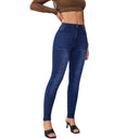 Chic High-Waisted Skinny Jeans with Contemporary Wash