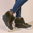 Women's Cozy Fuzzy Sneakers with Stylish Lacing