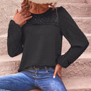 Textured Women's Blouse with Sheer Accents