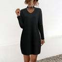 Chic High Neck Long Sleeve Dress for Women