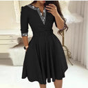 Checkered Women's Dress with Stylish Belt